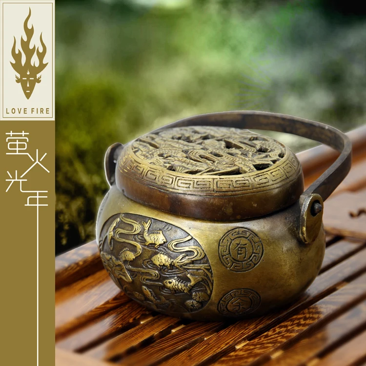 

China ancient quality brass May there be surpluses every year. hollow copper pot Incense burner