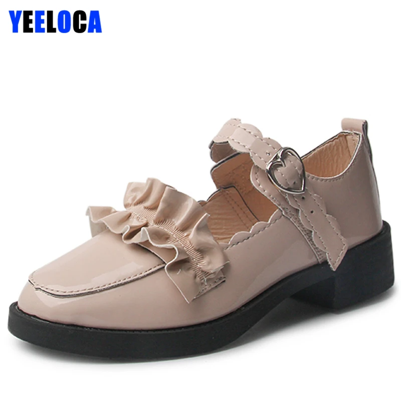 

YEELOCA Pumps Women Spring Autum Round Toe Med Heels Hoof Heels Mary Janes Buckle Strap Fashion Bling Shoes Woman