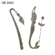 1Pc Retro Alloy Metal Bookmark Mermaid Beaded Or Angels Butterfly Fashion Vintage Bookmark
