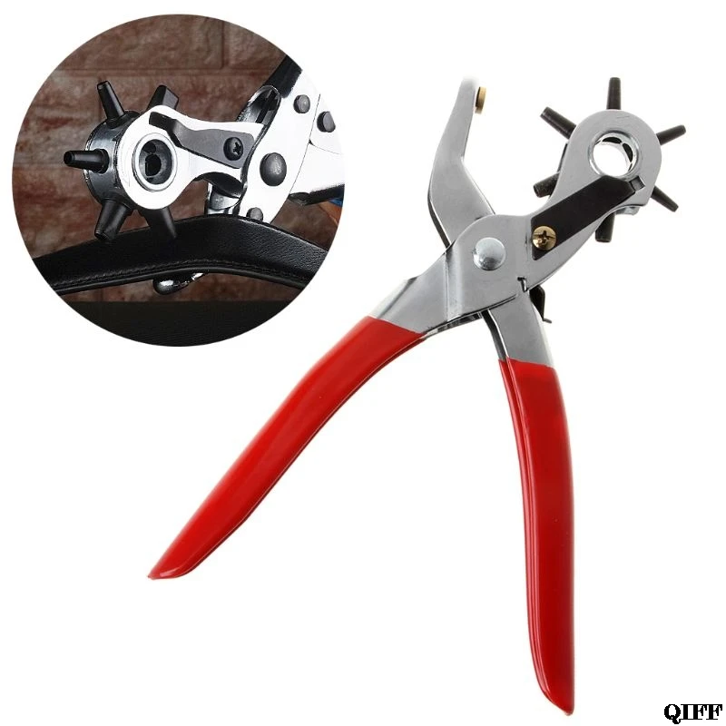 

Leather Belt Hole Punch Drill Plier Eyelet Spin Sewing Machine Leathercraft Bag Tool Strap Puncher For Home Use Jun21