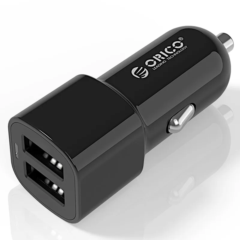 ORICO Переходник USB для зарядки в машине 5 в 2,4 А 17 Вт мини зарядное устройство с двумя портами для iPhone samsung Galaxy yxiaomi - Тип штекера: Black