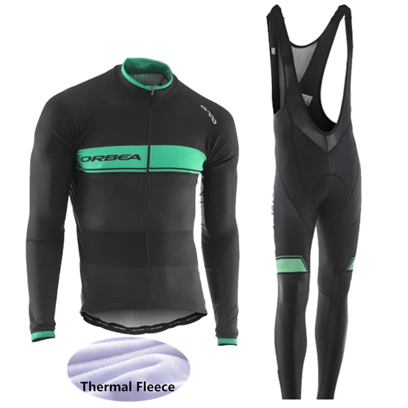 

Outdoor Sports Cycling Jersey Suit Winter Thermal Fleece Bike Clothing Bicycle Long Sleeves MTB Shirt bib pants Set Cycling Wear