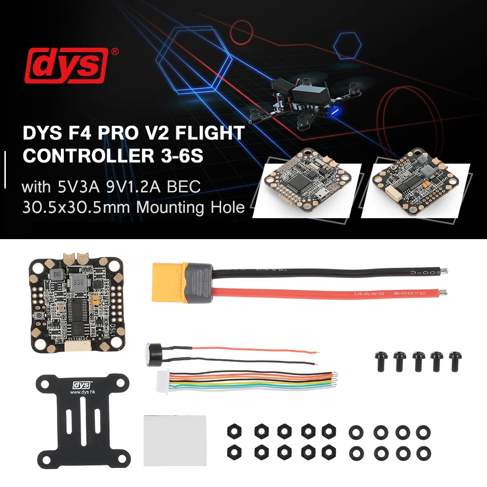 Обновление DYS F4 PRO V2 Контроллер полета 3-6 S 5 V 9 3 BEC с OSD 30 5x30 5mm монтажное отверстие