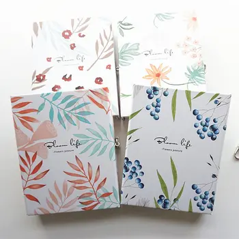 

"Flower Posture" Hard Cover Lock Box Notebook Cute Functional Dairy Journal Blank Colored Papers Gift Package