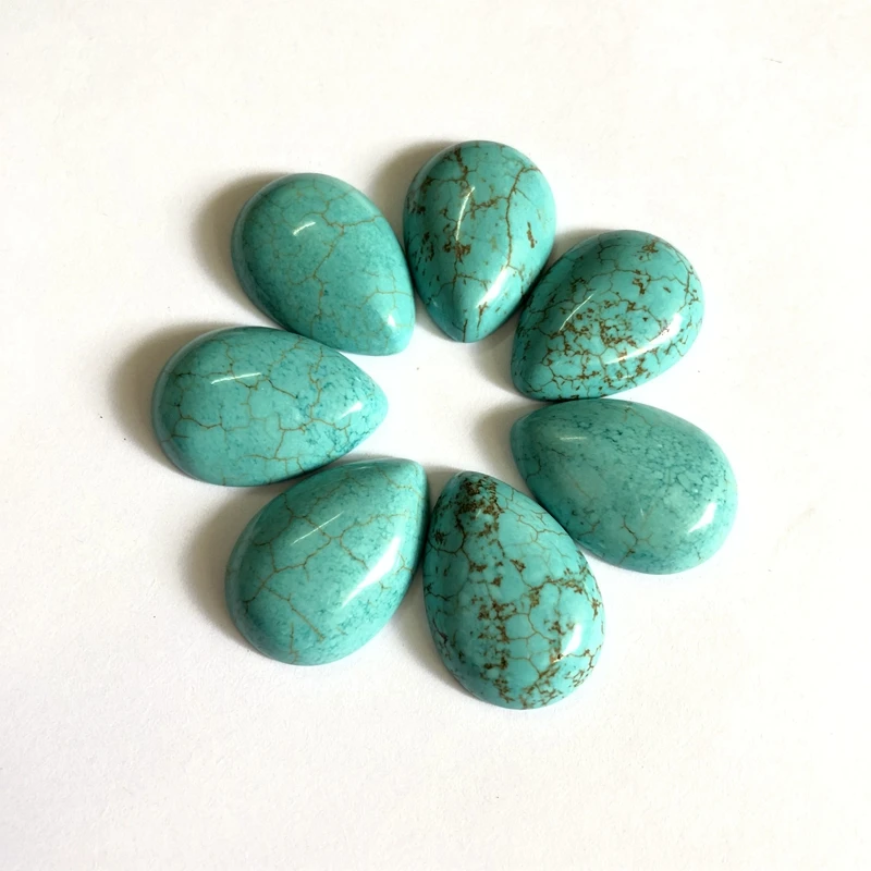 松石18x25mm 水滴梨形吊坠戒面 7 (3)