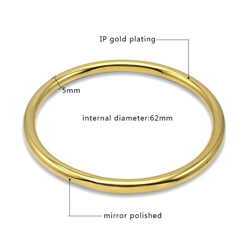 COUYA 2018 Gold Round Smooth Bangle Simple Design Classic Fashion Jewelry 2018 Elegant Women Bracelet Indian Free Shipping - Image 4