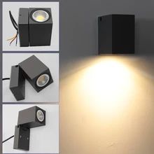 IP65 светодиодный настенный светильник с одной головкой 5 Вт регулируемый удара Наружное освещение AC85-260V теплый белый и холодный белый