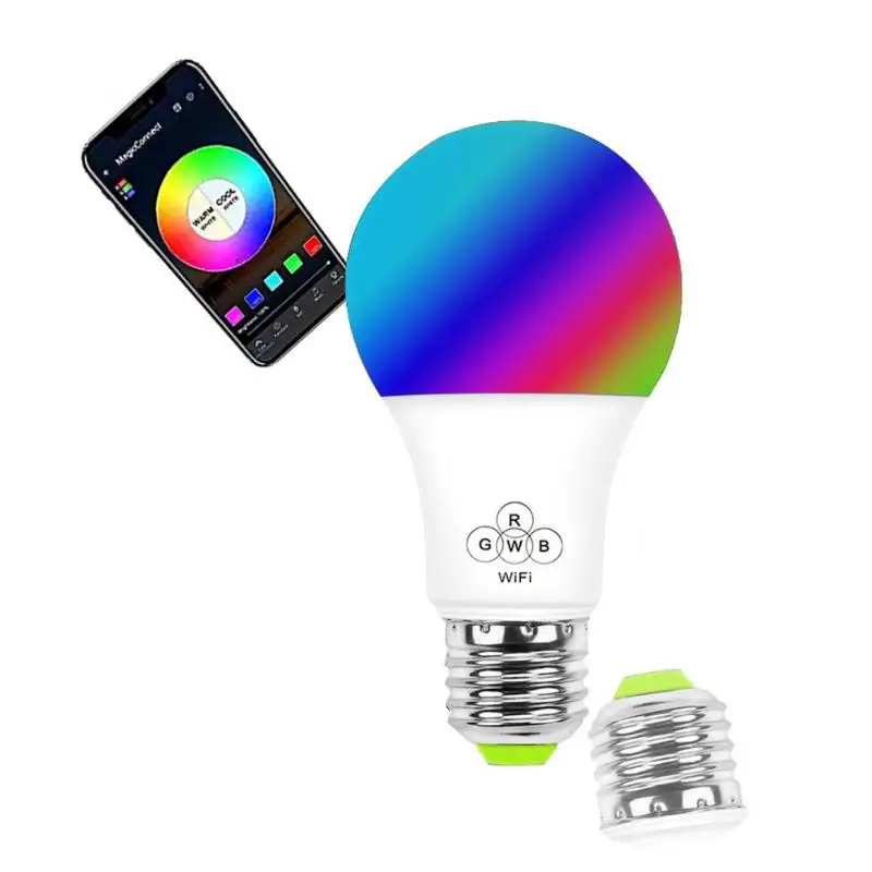 4,5 Вт wifi умная лампочка RGB лампа с пультом ДУ голосовое дистанционное управление 40 м