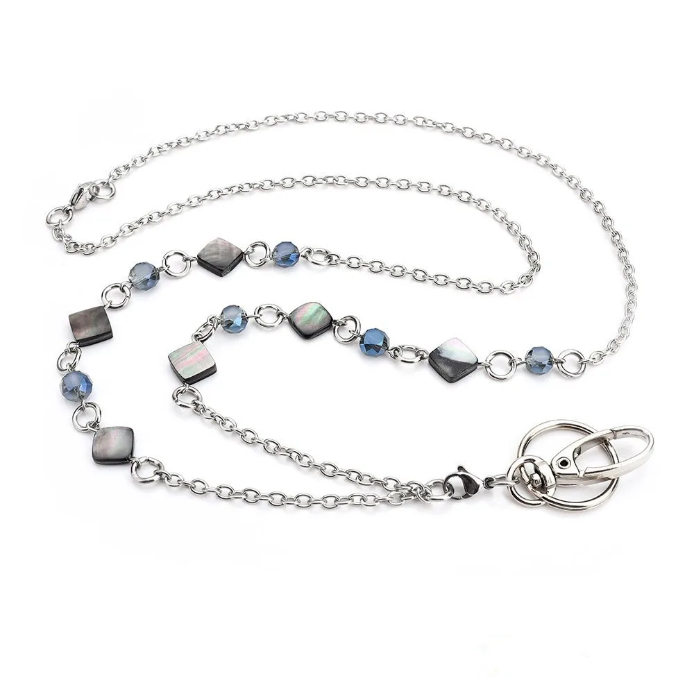 New Fashion Lanyard Necklace Crystal shaped shells Women's ID Badge