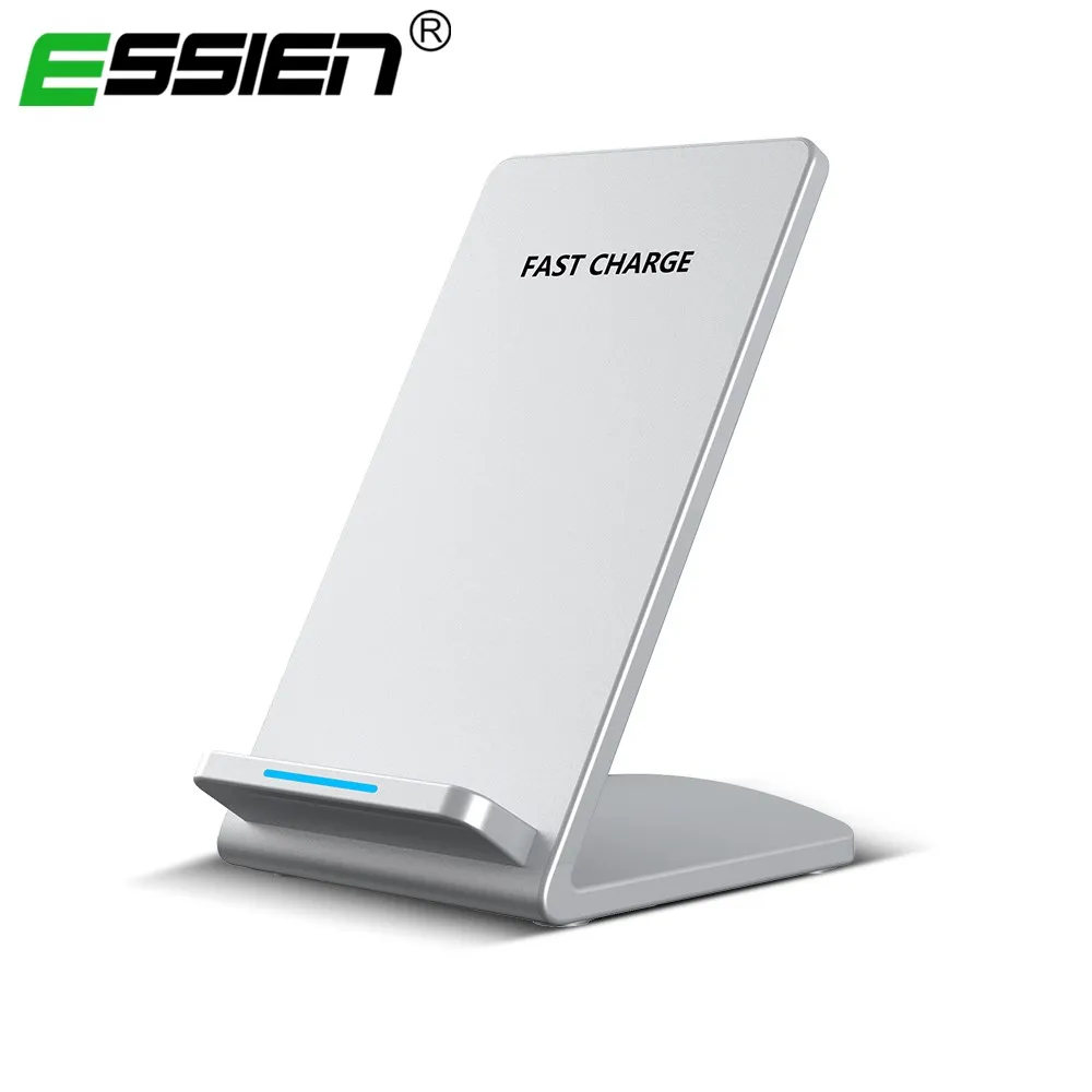 

ESSIEN Dual Coil Qi Wireless Charger Fast Charger for iPhone 8 10 X Samsung S9 S8 Note8 Fast Charging Pad Docking Dock Station