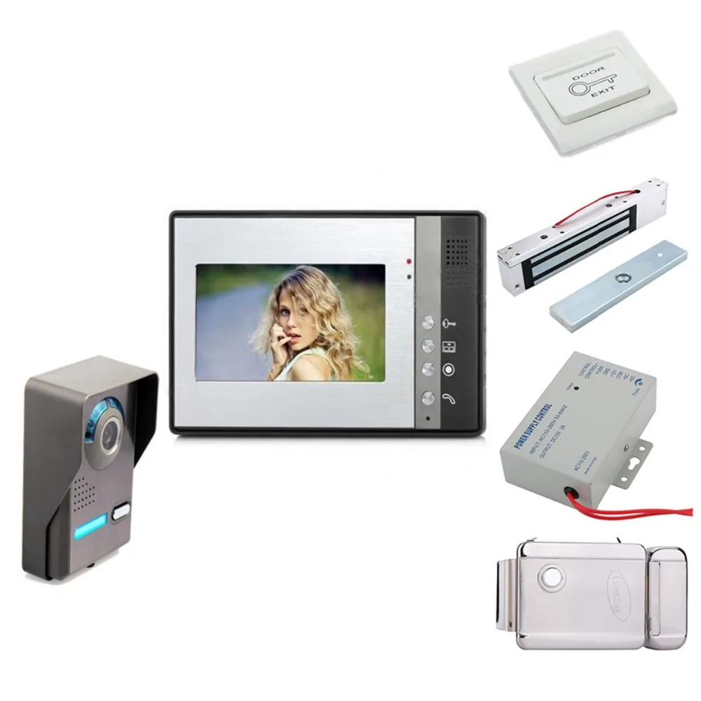 

7 Inch Color LCD Digital Color Video Door Phone Intercom Doorbell Doorphone System Touch Pad Monitor & Camera Night Vision