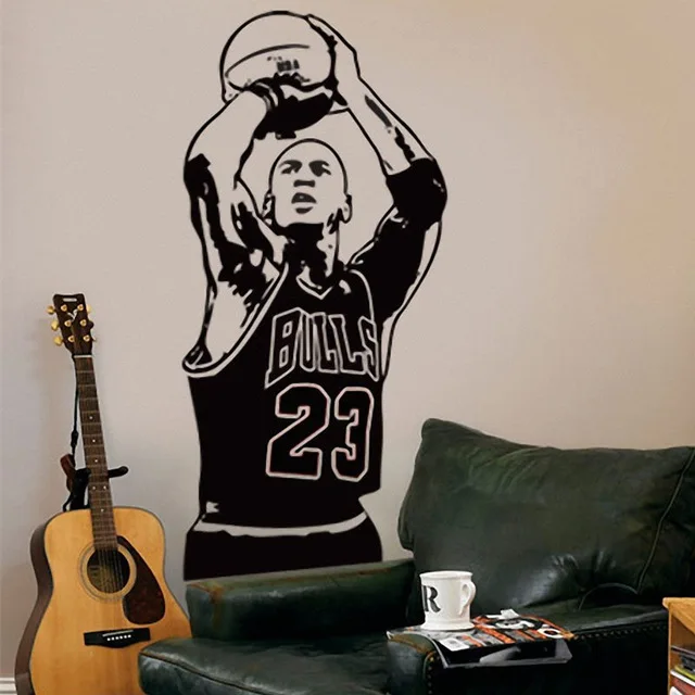 Michael Jordan Basketball Shoot Art Wall Sticker Vinyl Decal home