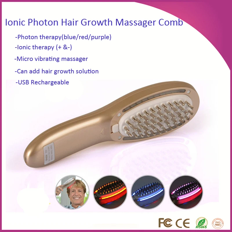 Electric Hair Scalp Follicle Stimulator Massager Comb With Photon
