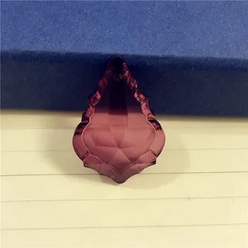 

Wholesale Price,AAA 38mm Amethyst Crystal Chandelier Pendants Glass Maple Leaf Prisms For Hanging Home Decoration
