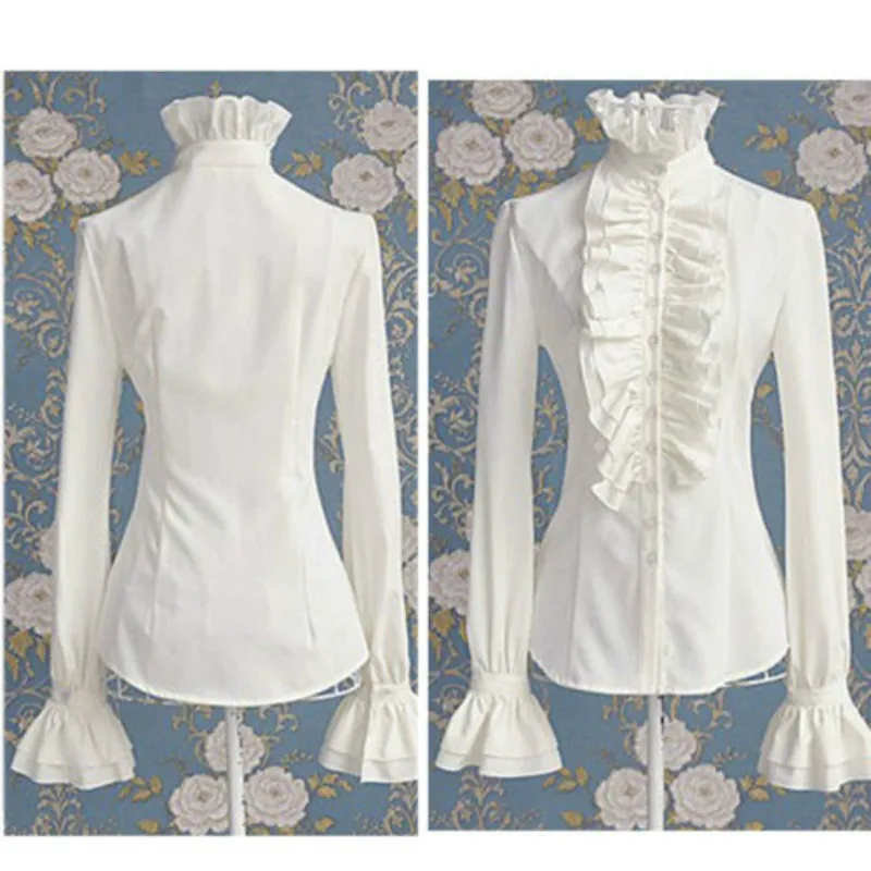 

Fashion Nice Women Lady Frilly Ruffled Tops Flounce Slim Blouse Formal
