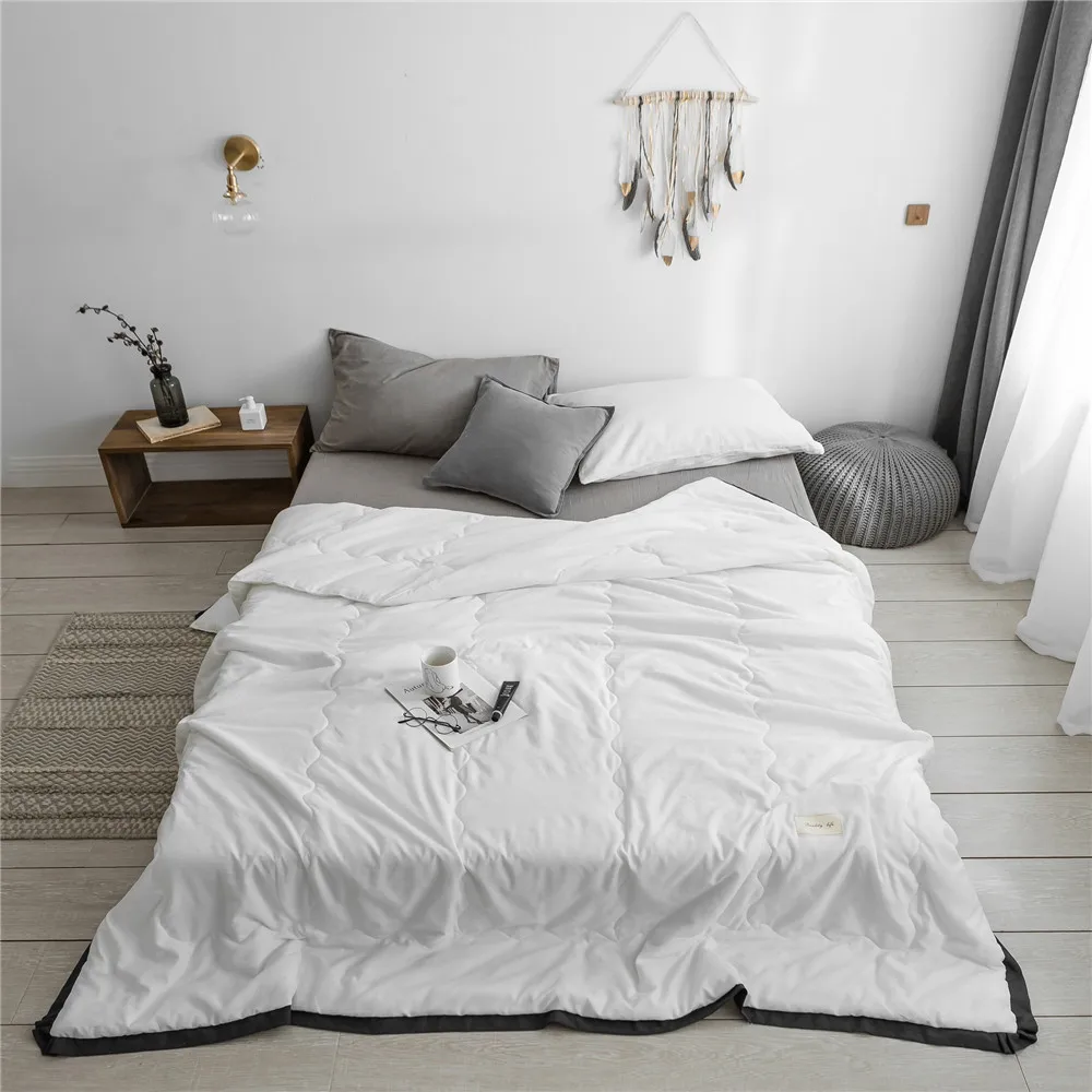 Simple Style Pure Color Summer Quilt Bedspread Blanket White Simple Style Pure Color Summer Quilt