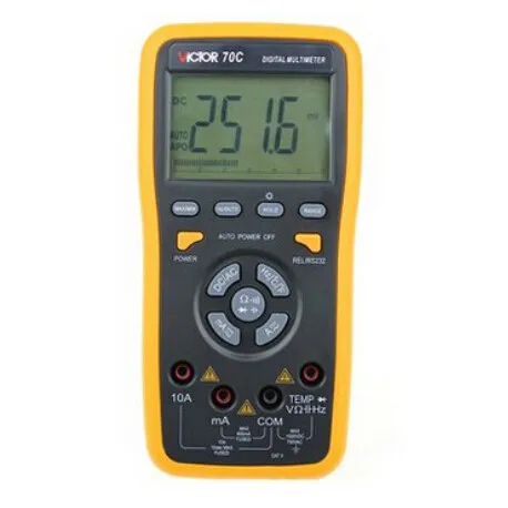 

Professional RS232 6000 Counts Key Touch Auto Range 10A Resistance Capacitance Frequency Temperature Digital Multimeter VC70C