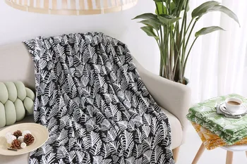 

New 100% Cotton Knitted Blankets Christmas Leaves Plaid Throw Winter Blanket on the Bed Adult 130*180cm Sofa Cover bedspreads