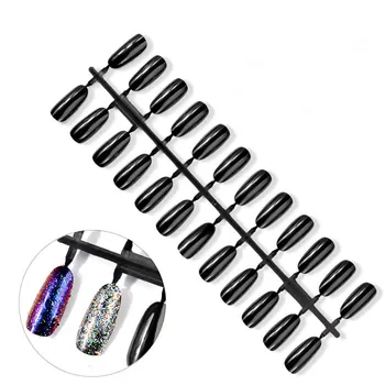 

10packs/set Nail Tips Black False Tips Color Card Nail Polish Display Palette Color Chart UV Gel Practice Board Nail Tools