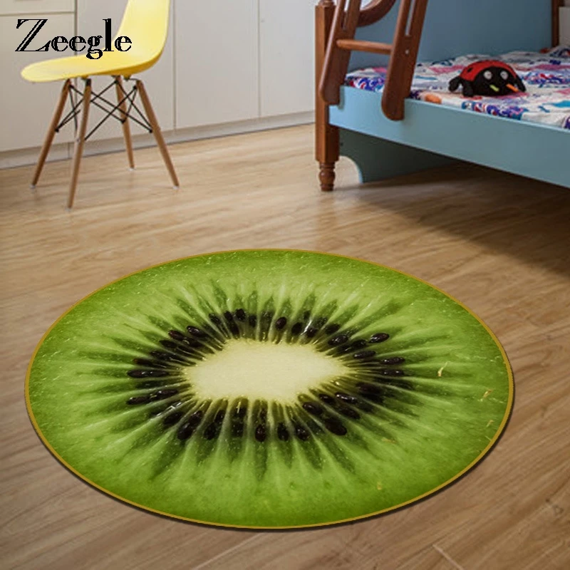 Zeegle 3D Fruit Printed Round Carpet For Living Room Kids Bedroom Rug Welcome Floor Anti-Slip Mats Computer Chair Area Rug Zeegle 3D Fruit Printed Round Carpet For Living Room Kids Bedroom Rug Welcome Floor Anti-Slip Mats Computer Chair Area Rug