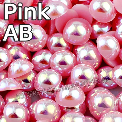 

Pink AB Half Round beads Mix Sizes 2mm 3mm 4mm 5mm 6mm 8mm 12mm imitation ABS Flat back Pearls DIY Nail Art jewelry Accessory