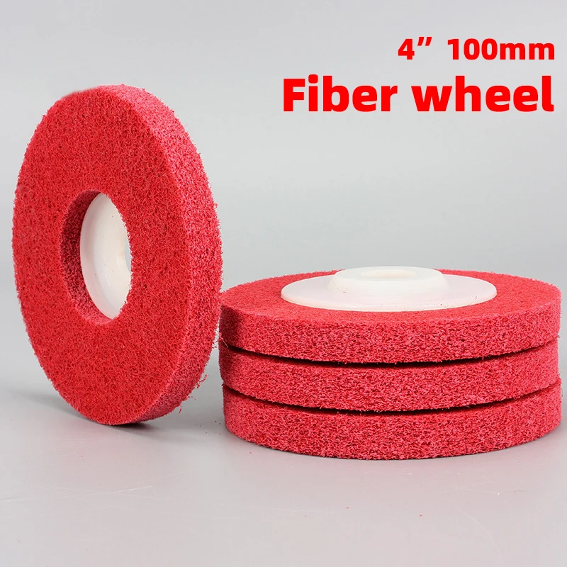 

1PCS 4" 100MM Diameter 16MM Mounting Hole Black Red Angle Grinder Sanding Disc Nylon Abrasive Fiber Polishing Buffing Wheel