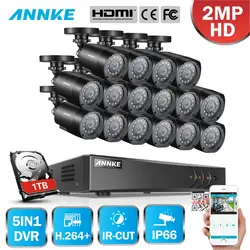ANNKE 1080 P Full HD 5in1 16CH Lite H.264 + DVR 1080 P HD TVI Smart пуля ИК непогоды камера видеонаблюдения Система наблюдения CCTV