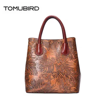 

TOMUBIRD 2020 new superior women genuine leather bag brand women bag fashion Luxury Embossing Designer big bag Leather handbags