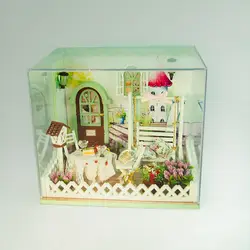 J007 DIY деревянный кукольный домик Миниатюрный Сад Кукольный домик Miniatura модель головоломка кукольный домик ручной работы творческий