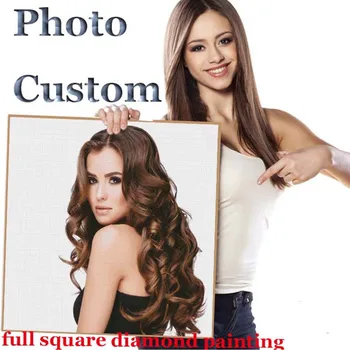 

eigen foto Diamond Painting Full Square Diamond Embroidery custom Picture Of Rhinestones Diamond Mosaic 5d diamant peinture