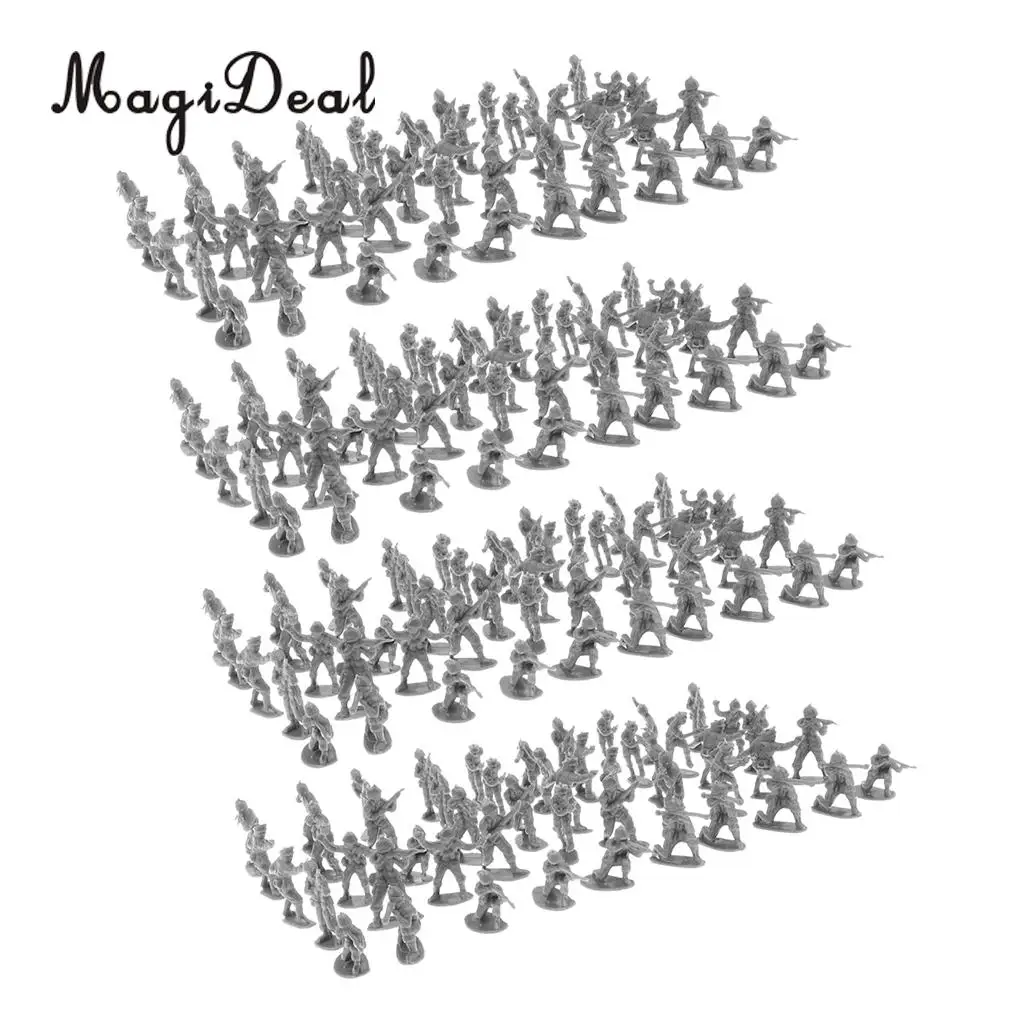  Pack of 400pcs Mini Army Base Set Accessory - 2cm Toy Soldiers Figurine Model Kids Collection -Black