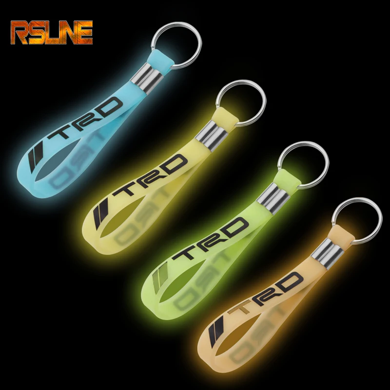 

Luminous For Toyota CROWN REIZ PRIUS PRADO TRD Logo key chain rope Chain Badge Key Ring Emblem Key Holder Chain Car Accessories
