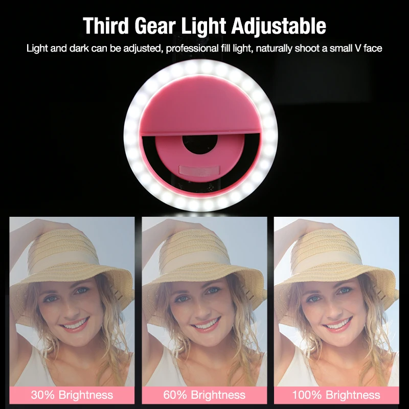 Coolreall LED Selfie Light Portable Mobile Phone Clip Lamp For iPhoneiPhone XR XS Max Samsung s10 note9 Led Ring Selfie Led Ring