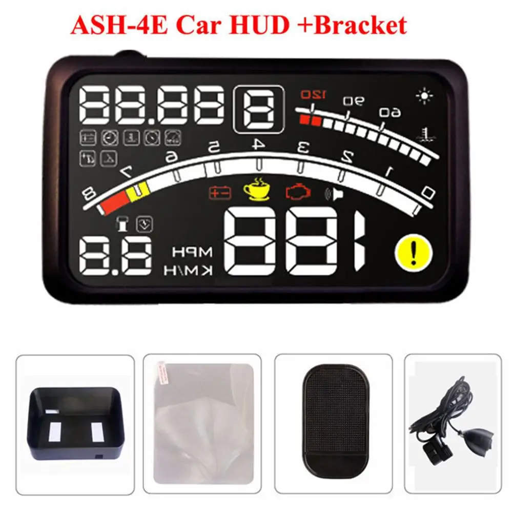 4E 5 &quotАвтомобильный OBD2 II EUOBD автомобильный HUD Дисплей с повышенной скоростью