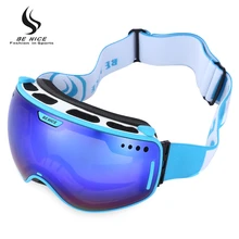 BENICE защиты UV400 двойной анти-туман объектив Лыжный Спорт очки большой Сферический Лыжный Спорт очки снег очки Лыжный Спорт Аксессуары