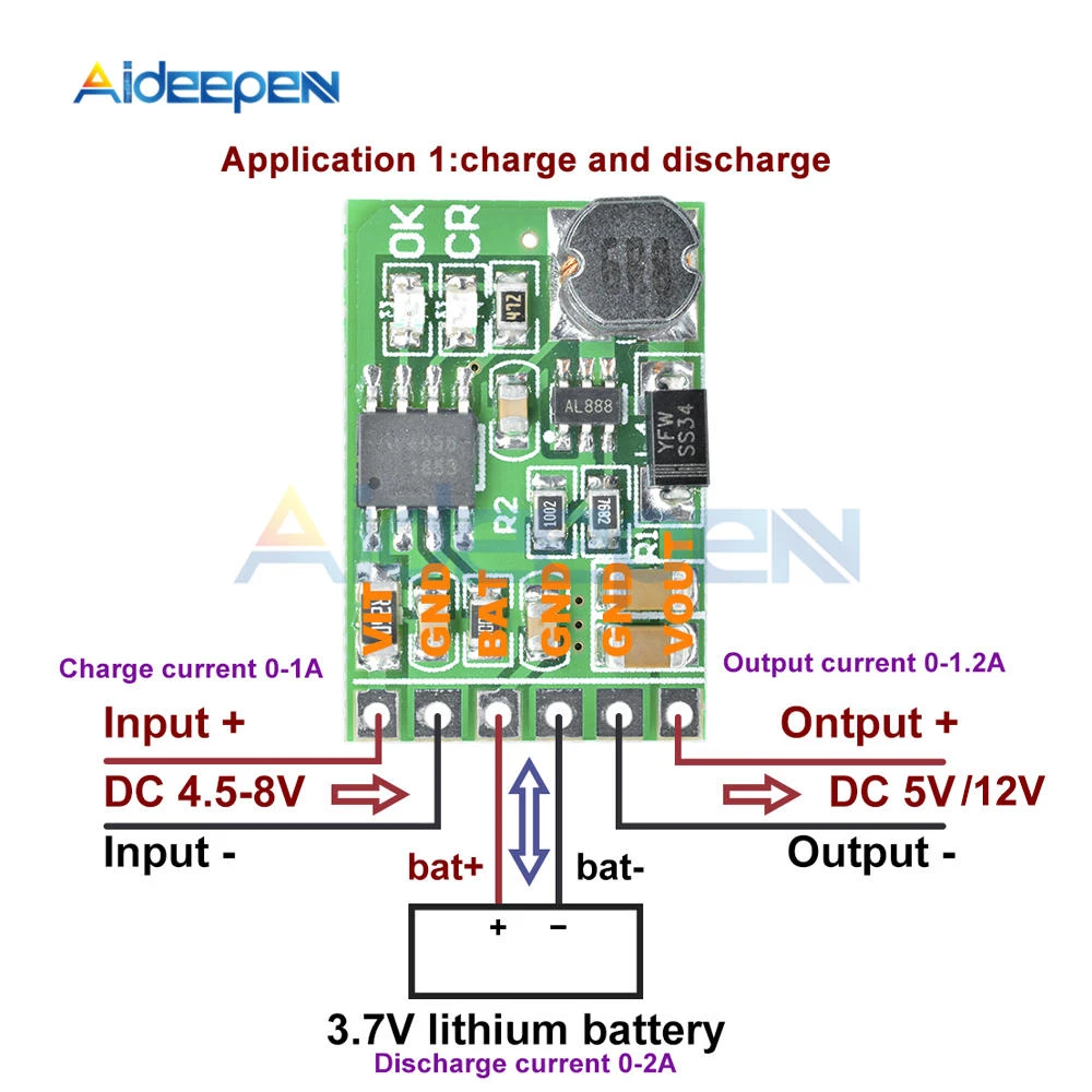 DC 5V 12V Discharger Papan DC DC Converter Boost peninggi Modul up Diy Li  lon liPo Baterai Lithium
