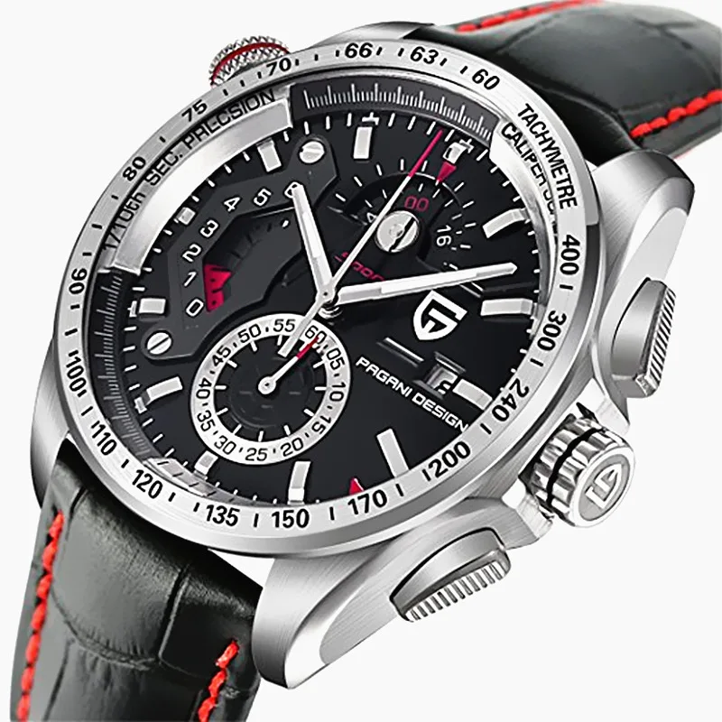 

PAGANI DESIGN Waterproof Calendar Chronograph Sport Stainless Steel Quartz Men's Watches Outdoor Wristwatch Relogio Masculino