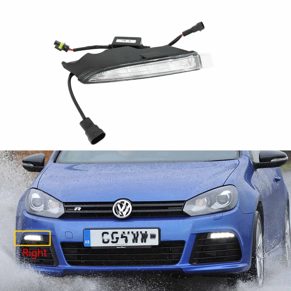 

For VW Golf 6 MK6 R20 2009 2010 2011 2012 2013 Right Side LED DRL Daytime Running Light Fog Lamp Fog Light Car LED Light