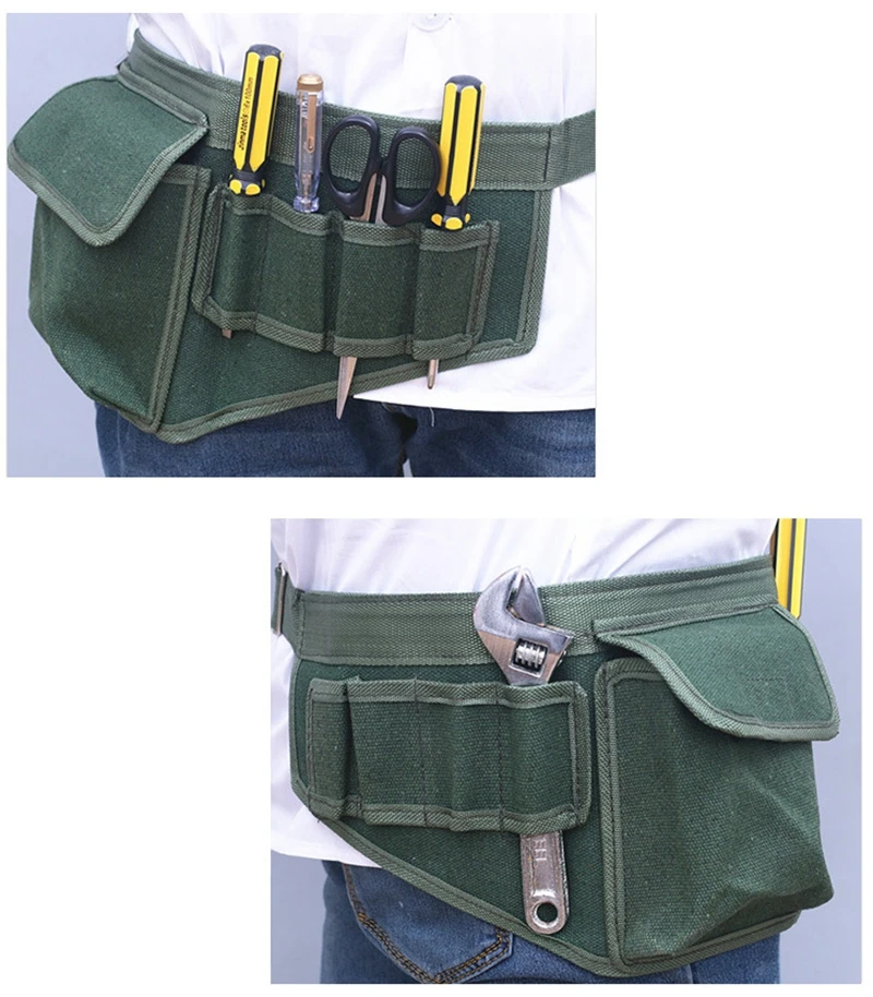 

Cheap New Hardware Electrical Tool Bags Adjustable Waist Belt Tools Pockets Construction Packs Thicker Canvas Bag Without Tool