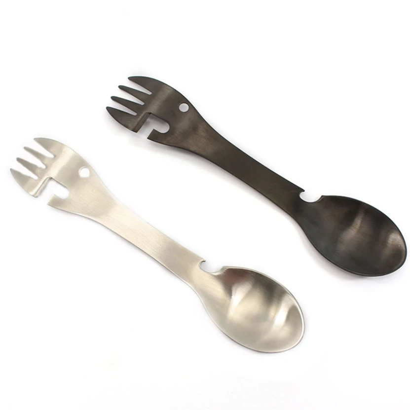

Outdoor Camping Picnic Titanium Spoon Tableware Titanium Fork Ultralight Pure Titanium Spork