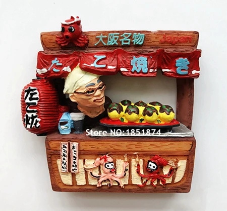 Ручная роспись Осака, Япония, шары осьминога 3D магниты на холодильник туристические сувениры холодильник магнитные наклейки подарок - Цвет: 002