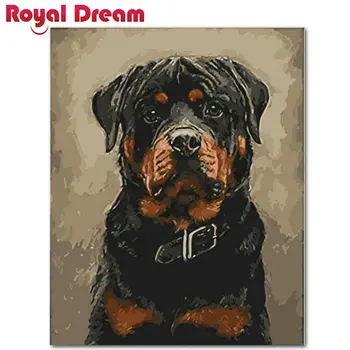

Black dog Landscape DIY Painting By Numbers Kit Paint On Canvas Painting Calligraphy For Home Decor