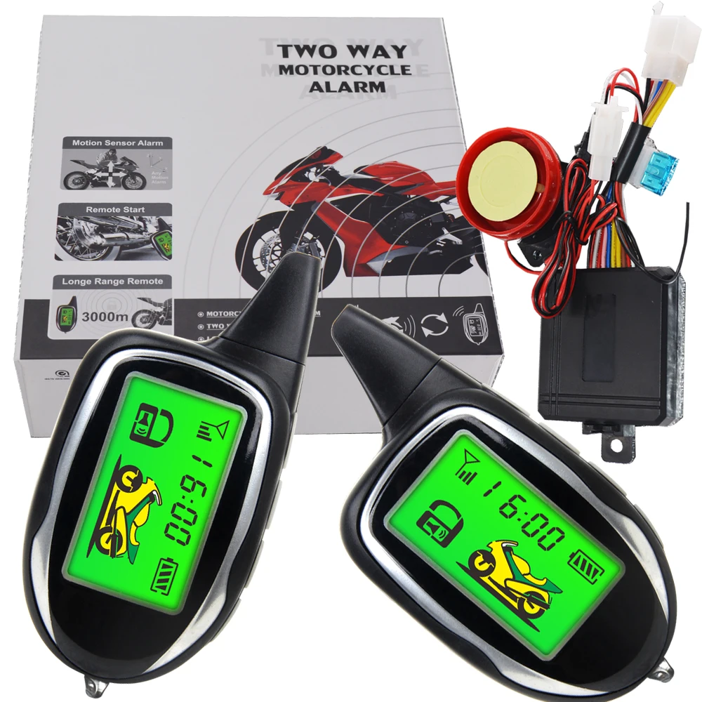 

2018 year new Remote ignition two way motorcycle alarm shock sensor and motion sensor alarm trigger two way page remote remind