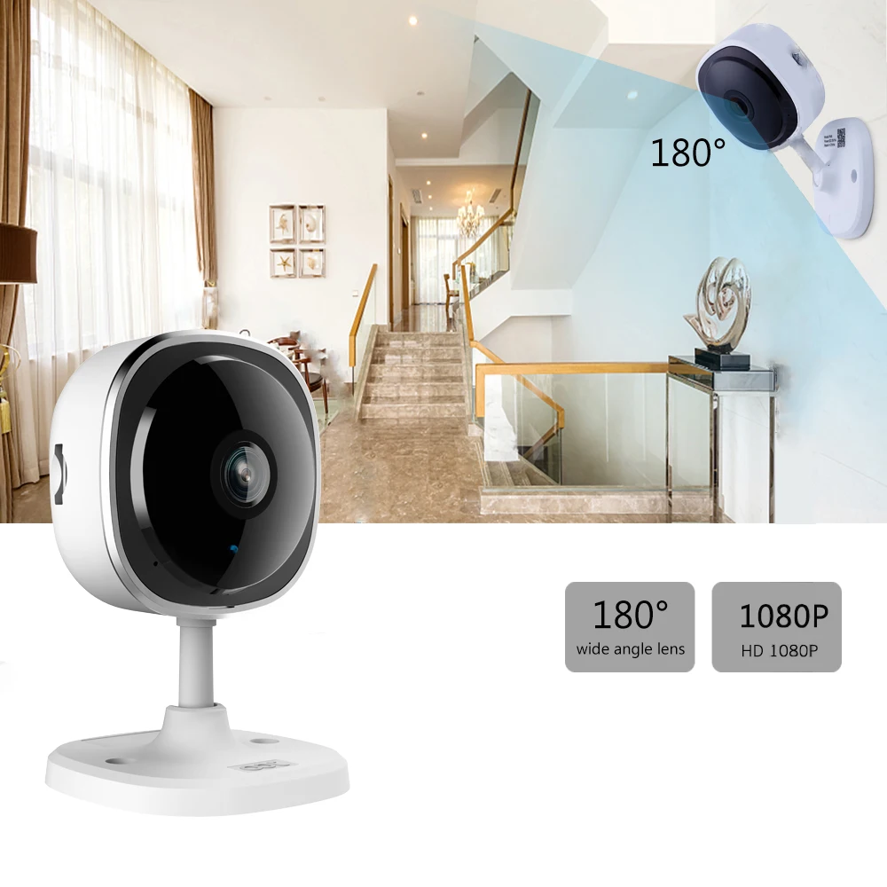 

Kingkonghome 1080P Fisheye IP Camera Wireless Wifi Mini Network Cam Night Vision IR Cut Home Security Camara Wi-Fi Baby Monitor