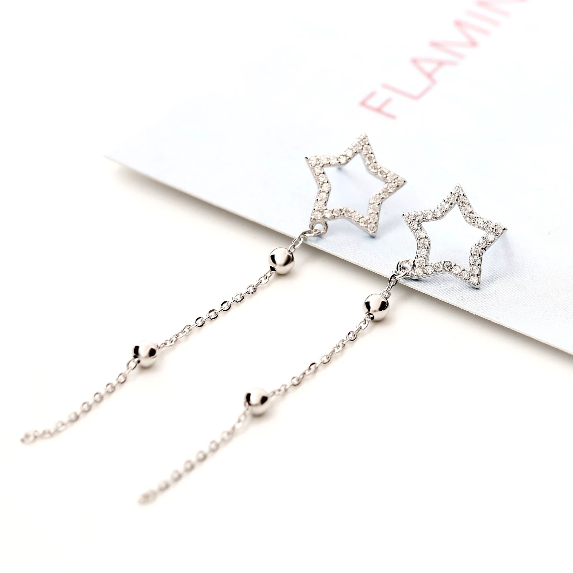 star Tassels 100% 925 Sterling silver Jewelry fashion Hypoallergenic Stud earrings for women gift