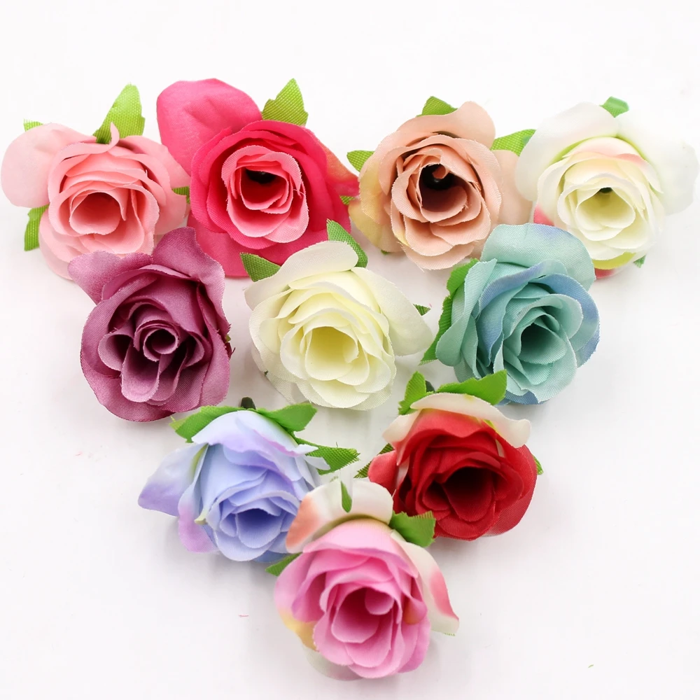 

10pcs 3cm Mini Artificial Silk Rose Bouquet Wedding Festival Decorative Flower Diy Cut Artificial Rose Decorative Flowerpot