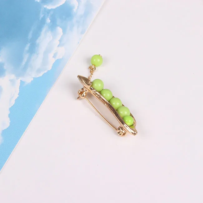 Аксессуары от производителя японский прекрасный ветер Росток Зеленый брошь в форме горошин pin спицы