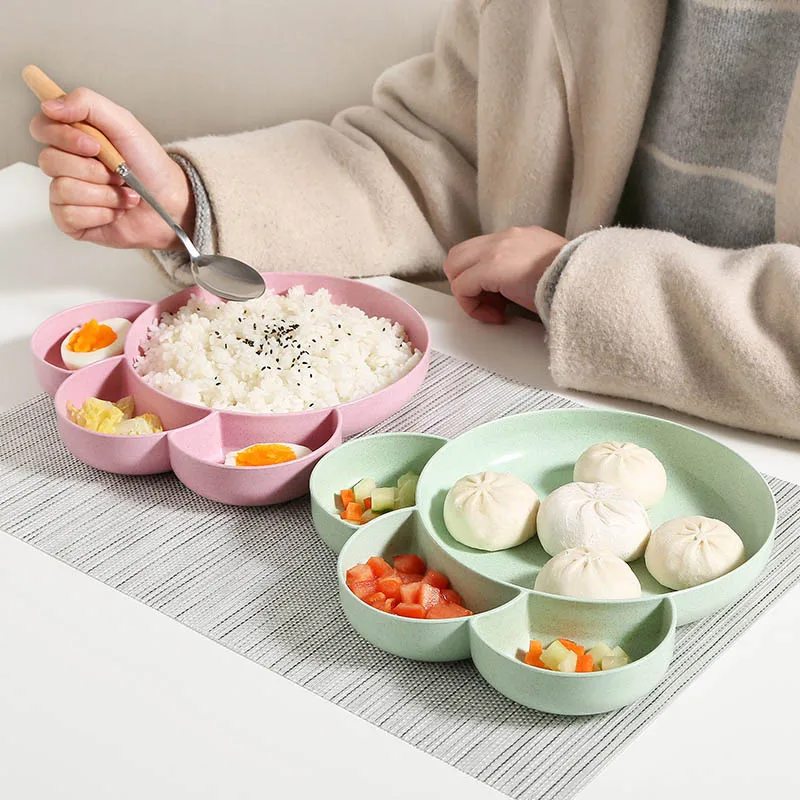 

Infant Baby Feeding Bowl Fruit Dishes Cute Cartoon Lunch Tray Kids Food Dish Tableware