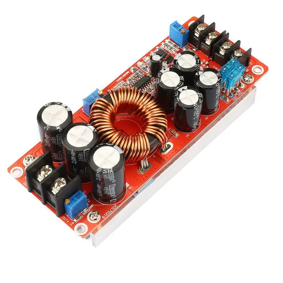 Портативный 1200 W Постоянный Boost постоянного тока преобразователь Питание Повышающий Модуль 10 в-60 в 20A Вход 12 V-80 V Выход