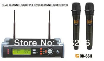 

Hot OK-82 66H professional UHF/PLL true diversity wireless microphone system,wireless 66 dual handheld transmitter Free shipping